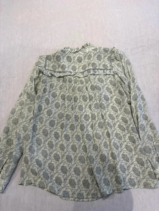 BORA ba&sh cream Paisley Ruffle Button-Up Blouse - Picture 7 of 10